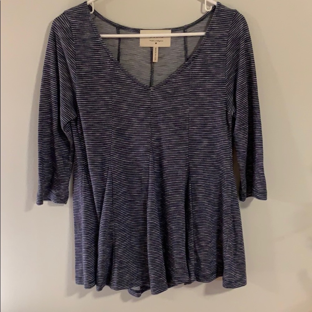 Blue and White Striped Shirt